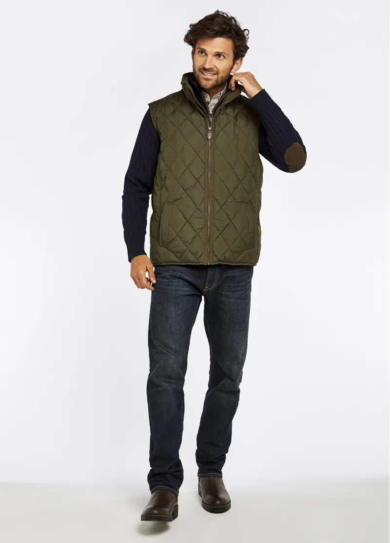 Dubarry Mens Davis Quilted Gilet Olive-3
